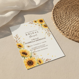 Sonnenblumen-Ecke Brautparty im rustikalen Stil Einladung