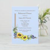 Sonnenblumen-Ecke Einladung (Stehend Vorderseite)