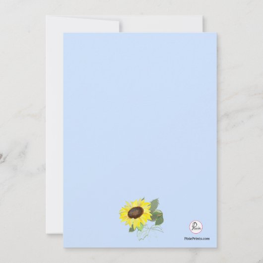 Sonnenblumen-Ecke Einladung (Rückseite)