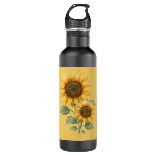 Sonnenblumen Edelstahlflasche (Vorderseite)