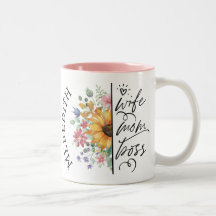Sonnenblumen Ehefrau Mama Boss Zwei-Tonen-Tasse