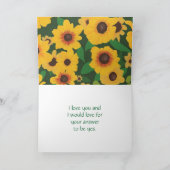 Sonnenblumen Eheschließungskarte Karte (Innenseite)