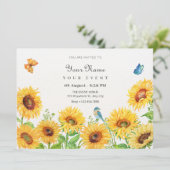 Sonnenblumen Einladung (Stehend Vorderseite)