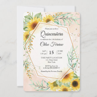 Sonnenblumen Einladung Quinceañera