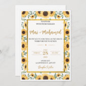 Sonnenblumen Einladung - Rustikale Sommerflora (Vorne/Hinten)