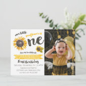 Sonnenblumen Einladung zum ersten Geburtstag Foto (Stehend Vorderseite)