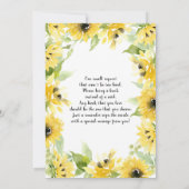 Sonnenblumen Einladung zur Kinderdusche (Rückseite)