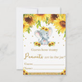 Sonnenblumen Elefant schätzt, wie viele Erdnüsse K Einladung (Vorderseite)