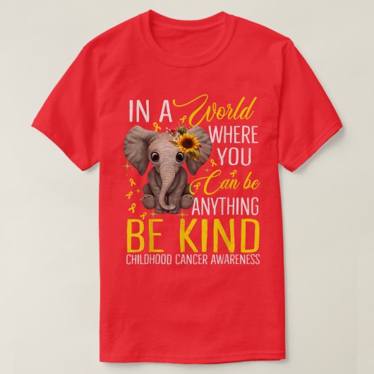 Sonnenblumen Elefant sein Kind Krebs Awaren T-Shirt (Design vorne)