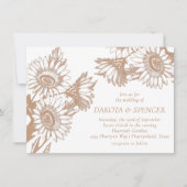 Sonnenblumen Elegance | Minimale Rose Gold Wedding Einladung (Vorderseite)