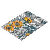 Sonnenblumen-Elegance-Notebook - Künstlerische Blu Notizblock (Linke Seite)