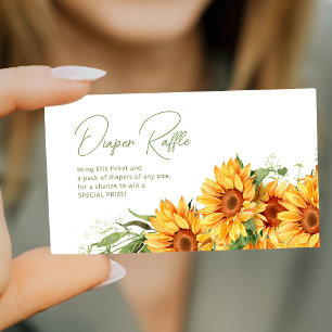 Sonnenblumen elegante Babyparty-Windel-Raffle-Tick Begleitkarte
