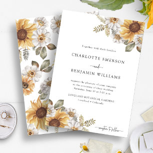 Sonnenblumen Elegante Hochzeit Einladung