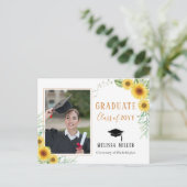 Sonnenblumen Elegantes Abschluss Foto Feiertagspostkarte (Stehend Vorderseite)