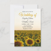Sonnenblumen Elegantes Hochzeitsstil Einladung (Vorderseite)