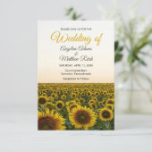 Sonnenblumen Elegantes Hochzeitsstil Einladung (Stehend Vorderseite)