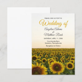 Sonnenblumen Elegantes Hochzeitsstil Einladung