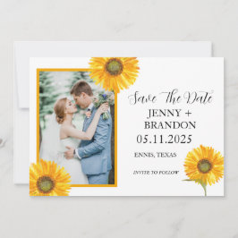 Sonnenblumen Elegantes, modernes, gelbes Foto Save The Date