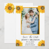 Sonnenblumen Elegantes Modernes Rustikales Foto Save The Date (Vorne/Hinten)