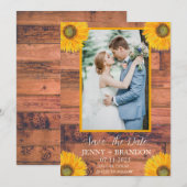 Sonnenblumen Elegantes Modernes Rustikales Foto Save The Date (Vorne/Hinten)