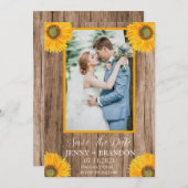 Sonnenblumen Elegantes Modernes Rustikales Foto Save The Date (Vorne/Hinten)