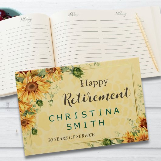 Sonnenblumen Elegantes Party für Wasserfarben Gästebuch