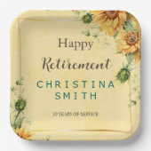 Sonnenblumen Elegantes Party für Wasserfarben Pappteller (Vorderseite)