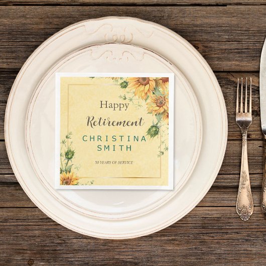 Sonnenblumen Elegantes Party für Wasserfarben Serviette