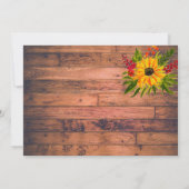 Sonnenblumen Elegantes rustikales Gelbes Foto Save The Date (Rückseite)