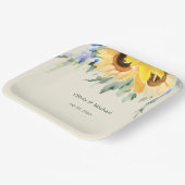 Sonnenblumen Elegantes Wasserfarben Hochzeitspapie Pappteller (Gewinkelt)