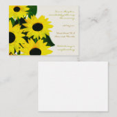 Sonnenblumen - Empfang-Karten Begleitkarte (Vorne/Hinten)
