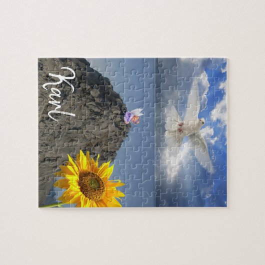 Sonnenblumen Engel White Dove Puzzles (Horizontal)