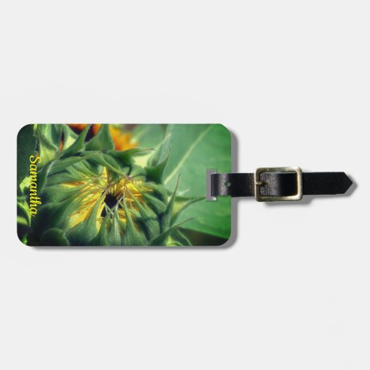 Sonnenblumen Entfalten Personalisiert Gepäckanhänger (Vorderseite horizontal)