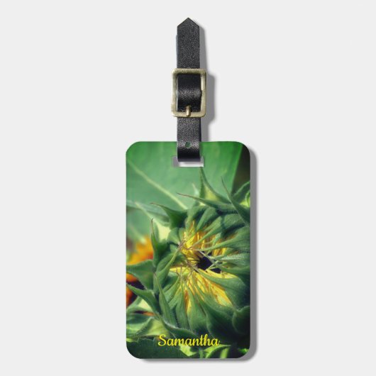 Sonnenblumen Entfalten Personalisiert Gepäckanhänger (Vorderseite vertikal)
