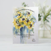 Sonnenblumen erhalten bald eine Grußkarte Dankeskarte (Stehend Vorderseite)