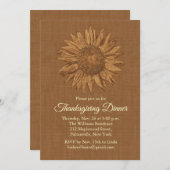 Sonnenblumen Erntedank Abendessen Einladung (Vorne/Hinten)