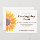 Sonnenblumen Erntedank Abendessen Einladung Postka (Vorne/Hinten)