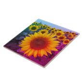 Sonnenblumen ernten helle Farben Country Floral Fliese (Seite)