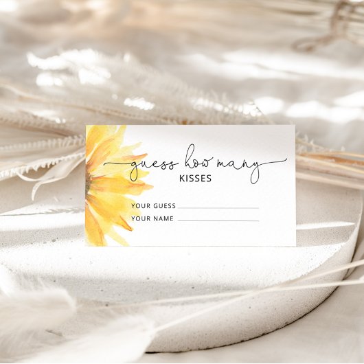 Sonnenblumen erraten, wie viele Küsse Bridgame Begleitkarte