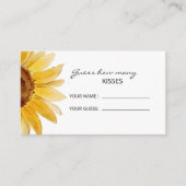 Sonnenblumen erraten, wie viele Küsse Bridgame Begleitkarte (Vorderseite)