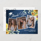 Sonnenblumen Eucalyptus 3 FOTO Abschluss Vielen Da Ankündigungspostkarte (Vorne/Hinten)