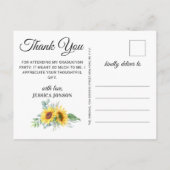 Sonnenblumen Eucalyptus 3 FOTO Abschluss Vielen Da Ankündigungspostkarte (Rückseite)