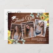 Sonnenblumen Eucalyptus 3 FOTO Abschluss Vielen Da Ankündigungspostkarte (Vorne/Hinten)