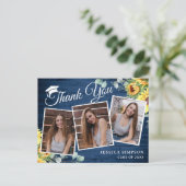 Sonnenblumen Eucalyptus 3 FOTO Abschluss Vielen Da Postkarte (Stehend Vorderseite)