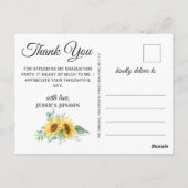 Sonnenblumen Eucalyptus 3 FOTO Abschluss Vielen Da Postkarte (Rückseite)