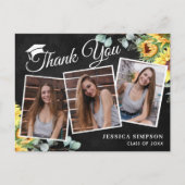 Sonnenblumen Eucalyptus 3 FOTO Abschluss Vielen Da Postkarte (Vorderseite)