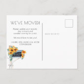 Sonnenblumen Eucalyptus Mailbox Neue Adresse Ankündigungspostkarte (Rückseite)
