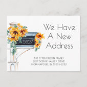 Sonnenblumen Eucalyptus Mailbox Neue Adresse Ankündigungspostkarte (Vorderseite)