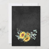 Sonnenblumen Eucalyptus Watercolor Babydusche Einladung (Rückseite)