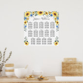 Sonnenblumen Eukalyptus 14 Tische SITZPLATZ Poster (Küche)